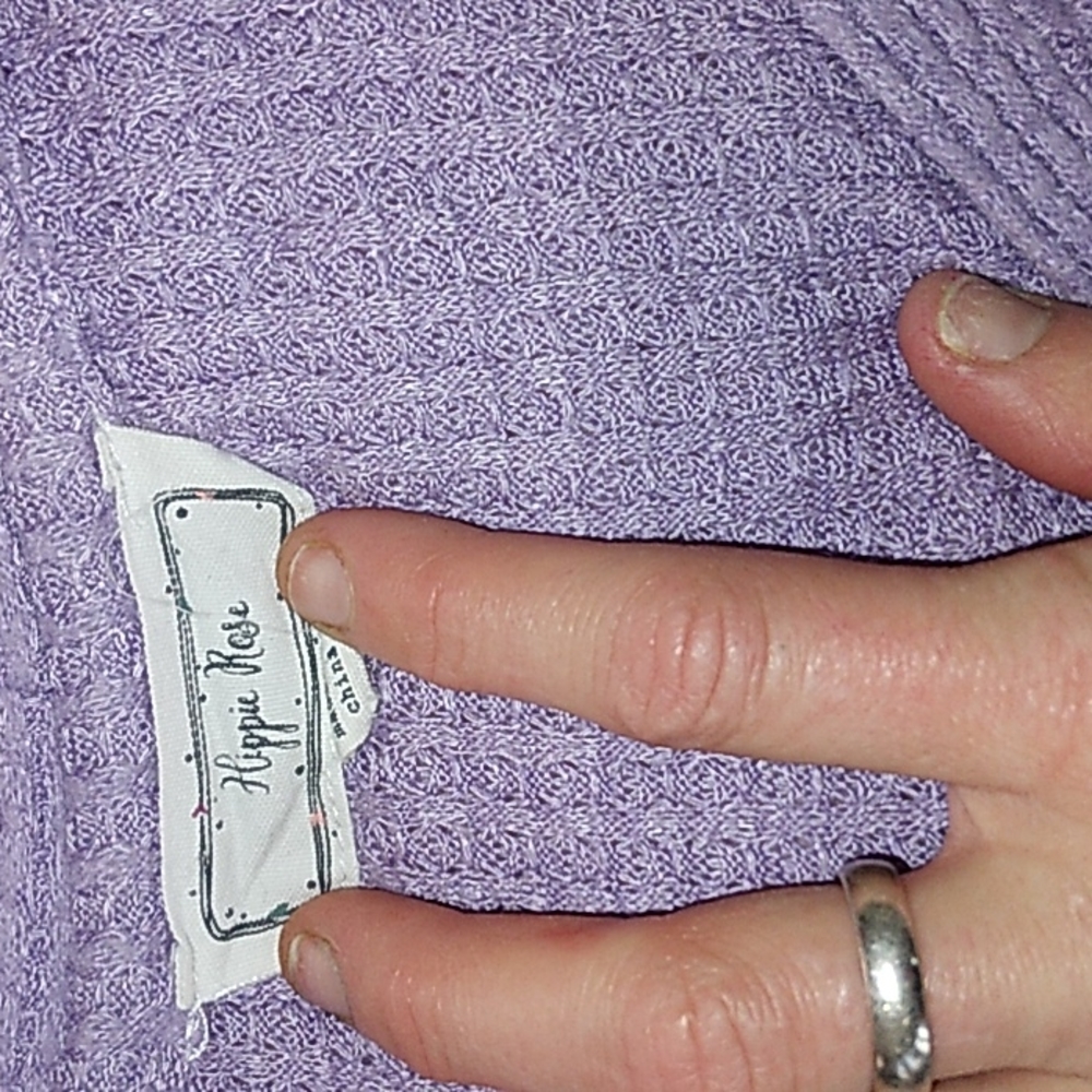 Purple cardigan